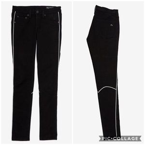 Rag & Bone Leather Piping Bomber Skinny Jeans Size 26